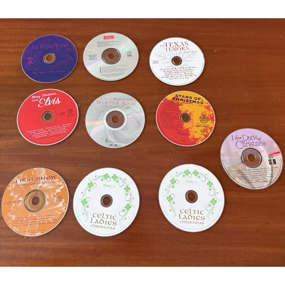 Christmas CD Lot of 10 Elvis Texas Tenors Celtic Ladies Paris Gary Jess